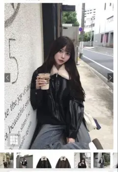 グレイル新品ファーディペット付き2Wayレザーブルゾン