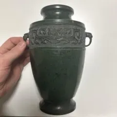 中国古玩　青釉龍耳大花瓶　高さ約32.8㎝ タサコサ　東さ7-1102② 中国古玩 青釉龍耳大花瓶 高さ約32.8㎝ タサコサ 東さ