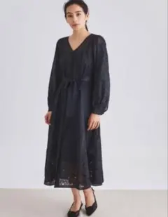 グレースコンチネンタル フラワーカットワークドレスワンピース 36 新品未使用