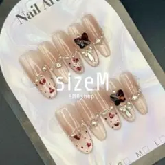 【現品限定】バレンタイン ハート 蝶 ちゅるん ネイルチップ