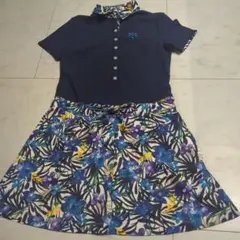 キャロウェイ　ネイビー花柄ワンピースウェア