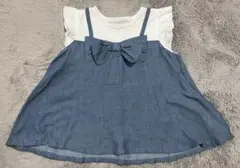 リボン付きデニム風キャミソール110cm