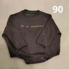 90cm　ロンパース　ベビー服　子ども服　裏起毛　ふわふわ