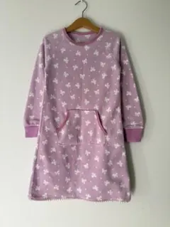 訳あり★ユニクロ キッズチュニックワンピースフリースパジャマ ラベンダー110