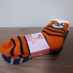 【しまむら】犬のイラスト付き二重編みソックス　２足組