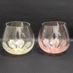 佐々木ガラス BENEIDRE Fleurir 花柄コップ 2個セット ゆらゆら