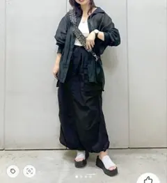 ローリーズファーム シアーシャツ ロング ブラック