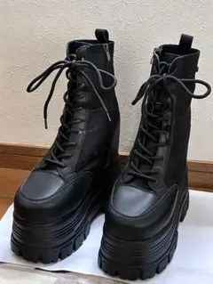 タオバオ 黒 シークレットブーツ 18cm厚底 コスプレ