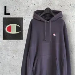 00ｓ　チャンピオン　リバースウィーブ　スウェットパーカー　ネイビー　ナス紺　L