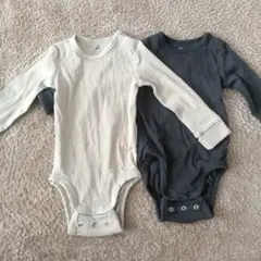 H&M長袖ボディスーツ2枚セット（ホワイト・ダークグレー）