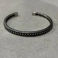 ヴィンテージ シルバー 925 粒 華奢 バングル ブレスレット シンプル