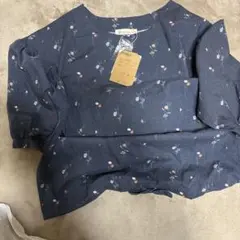 花柄半袖シャツ ネイビー