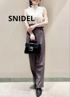 SNIDEL　ハイウエストグルカパンツ　グレー　サイズ1