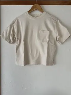 クロプッドTシャツ クリーム色 S トップス レディース(GU)