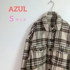 【限定お値下げ！】AZUL アズール チェック柄 長袖 ベージュ ブラウン S
