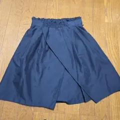 Apuweiser-riche ネイビー ひざ丈スカート サイズ0