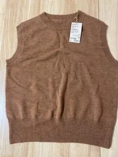 無印良品　残糸で編んだ　クルーネックベスト Mサイズ