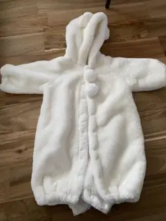 ホワイト フード付き ベビーアウター 50-70cm