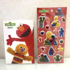 セサミストリート マーケット　ぷっくりシール　ポストカード　エルモ