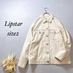 リップスター デニムジャケット Gジャン 胸ポケット【2】ベージュ コットン
