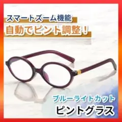 ピントグラス +1.0～4.0 度数 自動調節 スマートズーム 紫 HK58