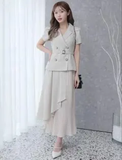 LIPSERVICE ジャケットレイヤードプリーツワンピース