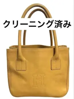 ヒロフ　HIROFU Hロゴ 本革 レザートート キャメル ミニ　バッグ