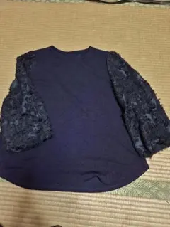 8*様 ダークパープル フリル付き長袖トップス　Lサイズ