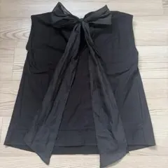 美品◇アニュアンス 2wayシアーボリュームタイブラウス ◇ブラック 