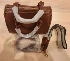 新品 ZARA ザラ 2way ミニボストンバッグ ブラウン ショルダーバッグのサムネイル