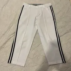 超美品　アディダス　ホワイトストライプクロップドパンツ　76㎝