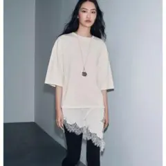 新品♡ ZARA レースコンビTシャツ