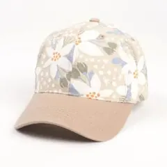 総柄　キャップ　帽子　日差し　花　ベージュ韓国　男女　日焼け防止