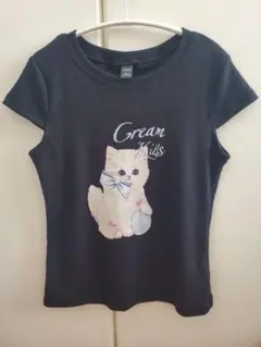 Dazy ✨猫プリント リブ 半袖Tシャツ ブラック M可愛い新品のサムネイル