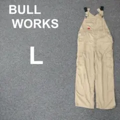 BULL WORKS オーバーオール L ベージュ 作業着 アウトドア ワークのサムネイル
