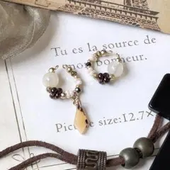 ひし形チャームのイヤーカフ