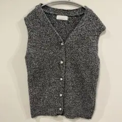 GALLARDAGALANTE ボタン付きニットベスト グレー系