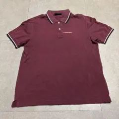 PRADA プラダ 半袖ポロシャツ XSサイズ 紺色 ラバーネーム PRADA（プラダ） ポロシャツ 半袖 レギュラーカラー ハーフボタン