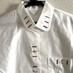 trammps 綿100% シャツブラウス　ボタンボールステッチ 日本製