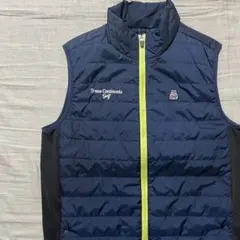 ●トランスコンチネンツゴルフ●フルジップダウンベスト L ネイビー ブラック 黒