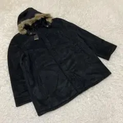 タグ付　OPERA UOMOフェイクムートンコート　ファーフード　黒　サイズ48