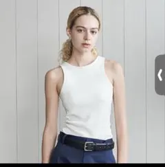 美品　H BEAUTY&YOUTH リブアメリカンスリーブタンクトップのサムネイル