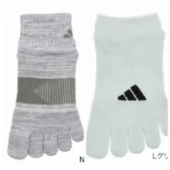 レディース【アディダス×福助】五本指ソックス滑り止め付き 2足セット