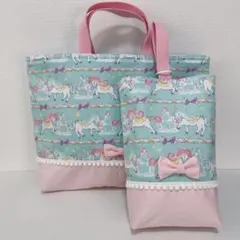 レッスンバッグ 上履き入れ ハンドメイド リボン キルティング 女の子