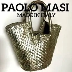 PAOLO MASI 本革 編み込み デザイン トートバッグ ショルダーバッグ