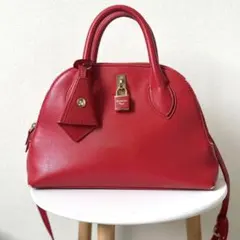 サマンサタバサ 赤 ハンドバッグ ショルダー 2way