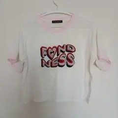 GORGE FONDNESS ロゴ刺繍 リンガーTシャツ ホワイトのサムネイル