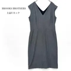 BROOKS BROTHERS Vネック ノースリーブ ワンピース ネイビー