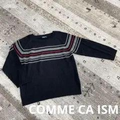 COMME CA ISM ネイビー ストライプ セーター 130