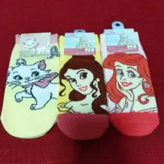 新品 ★ ディズニープリンセス マリー キッズ靴下 3足セット 16-18cm